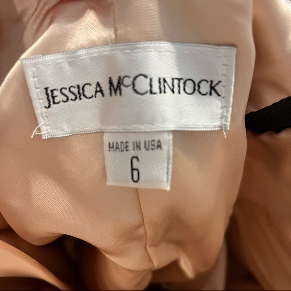 Jessica McClintock Strapless Dress - Black and Champagne - Size 6 - Picture 8 of 9